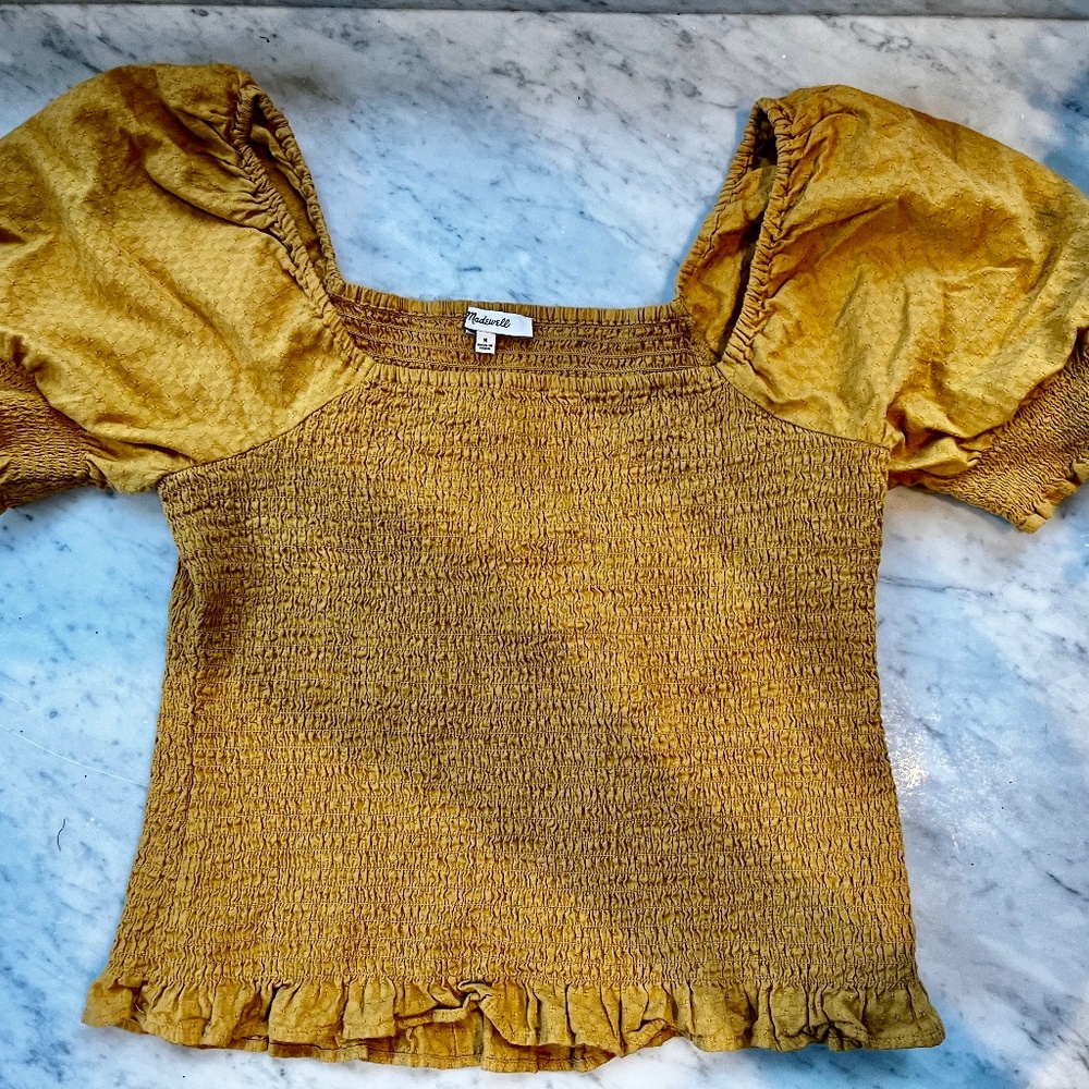 Madewell cropped square neck shirt